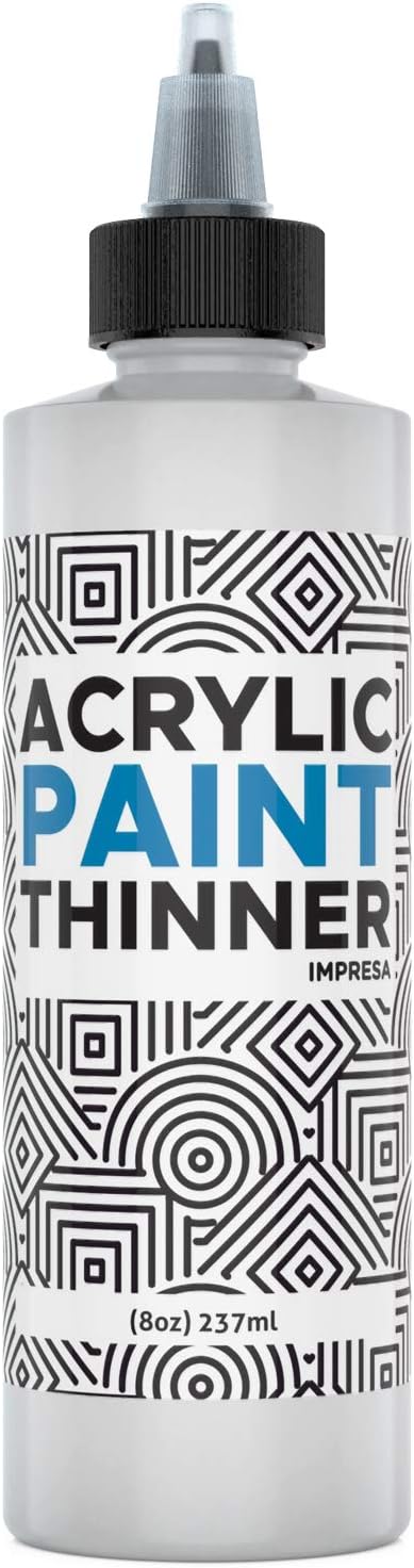 8oz Acrylic Paint Thinner, Acrylic & Slow Drying Mediums Paint Mixes, Thins Paints Without Losing Slow Drying Qualities, Made in USA