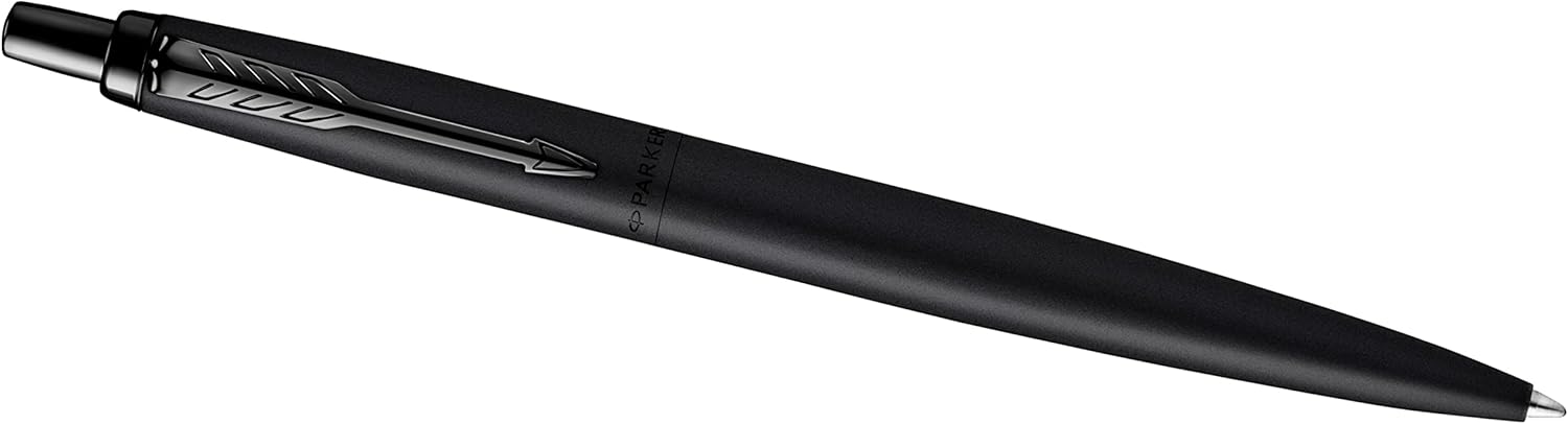 Parker Jotter XL Ballpoint Pen, Monochrome Matte Black, Medium Point, Blue Ink, Gift Box - Smooth Writing, Signature Design, Stationary, Desk Essentials