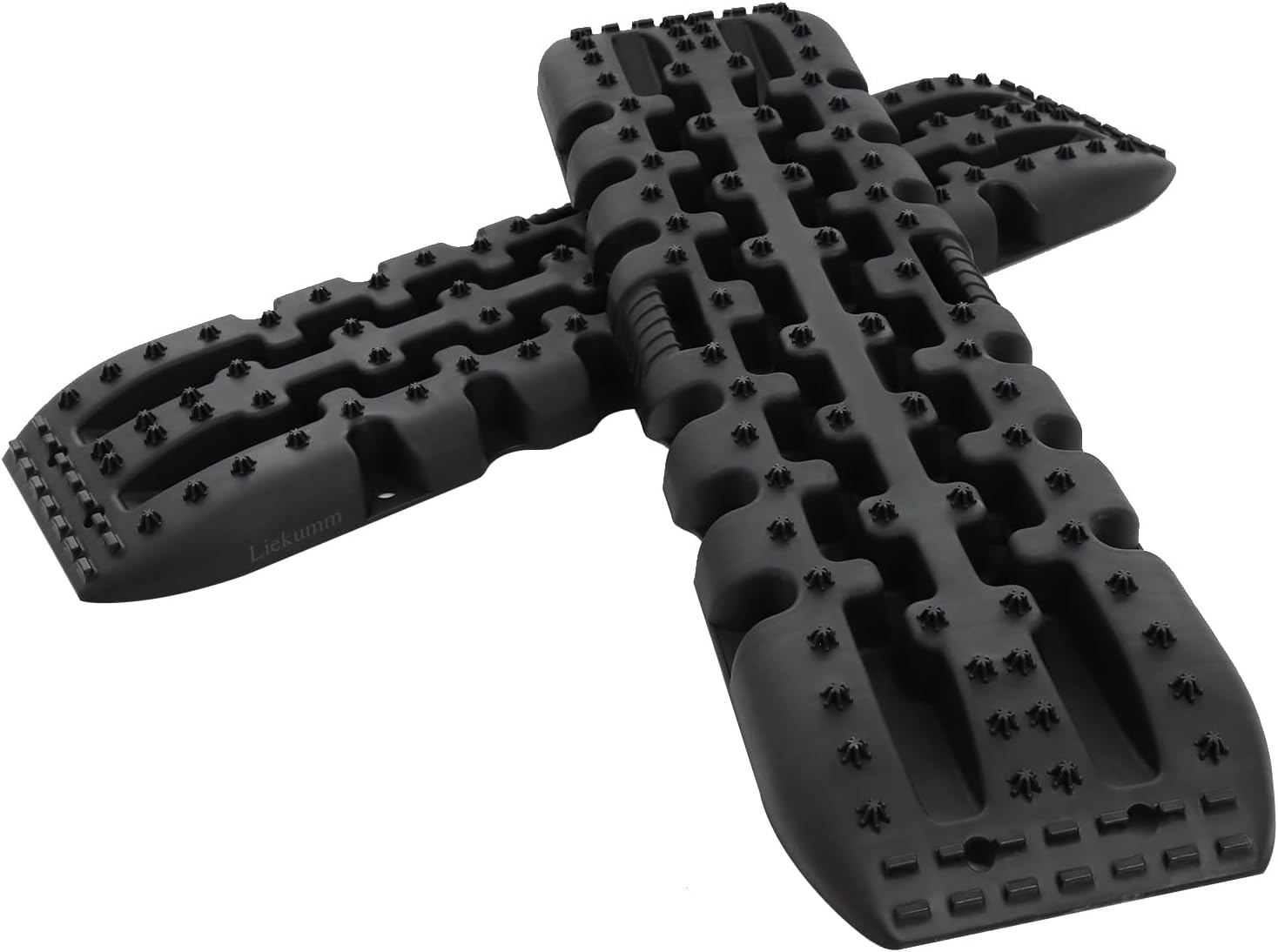 LIEKUMM Recovery Traction Boards, Offroad Traction Boards, 4WD Traction Mats, Traction Tire Ladder, 22000lbs Capacity Recovery Boards for Sand, Mud and Snow, Black
