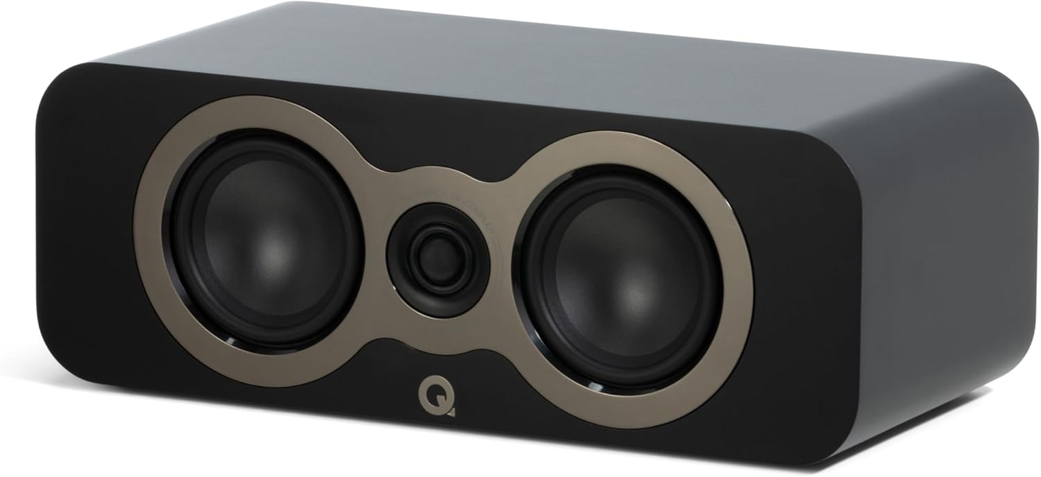 Q Acoustics 3090c Center Speaker Satin Black - 2-Way Reflex Enclosure Type, 2 x 4 Mid/Bass Driver, 1 x 0.9 Tweeter - Active Speakers/HiFi Speakers for Home Theater Sound System