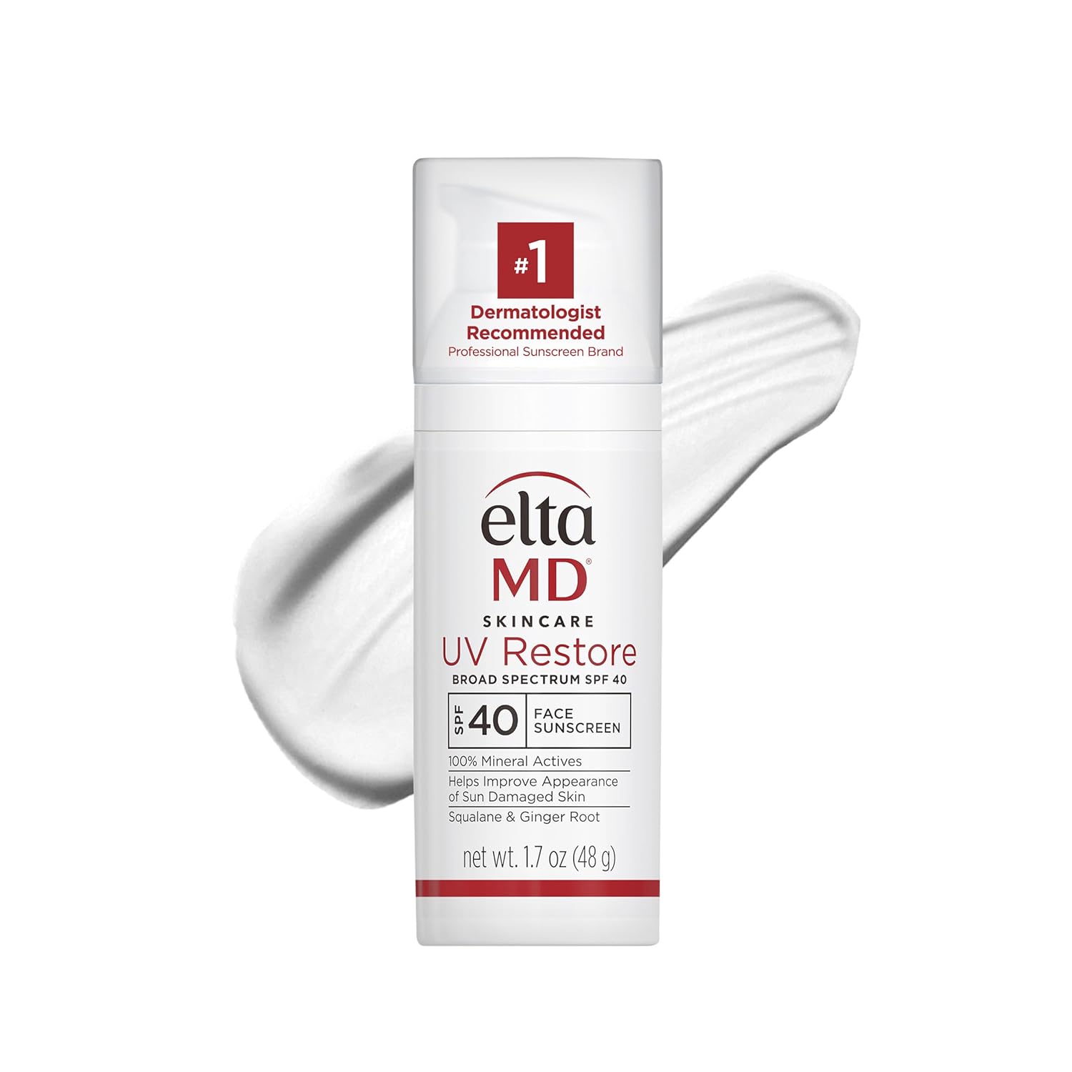 EltaMD UV Restore,Face Sunscreen, SPF 40, Mineral Sunscreen for Sun Damaged Skin Repair, Anti-Aging Zinc Oxide Sunscreen Formula
