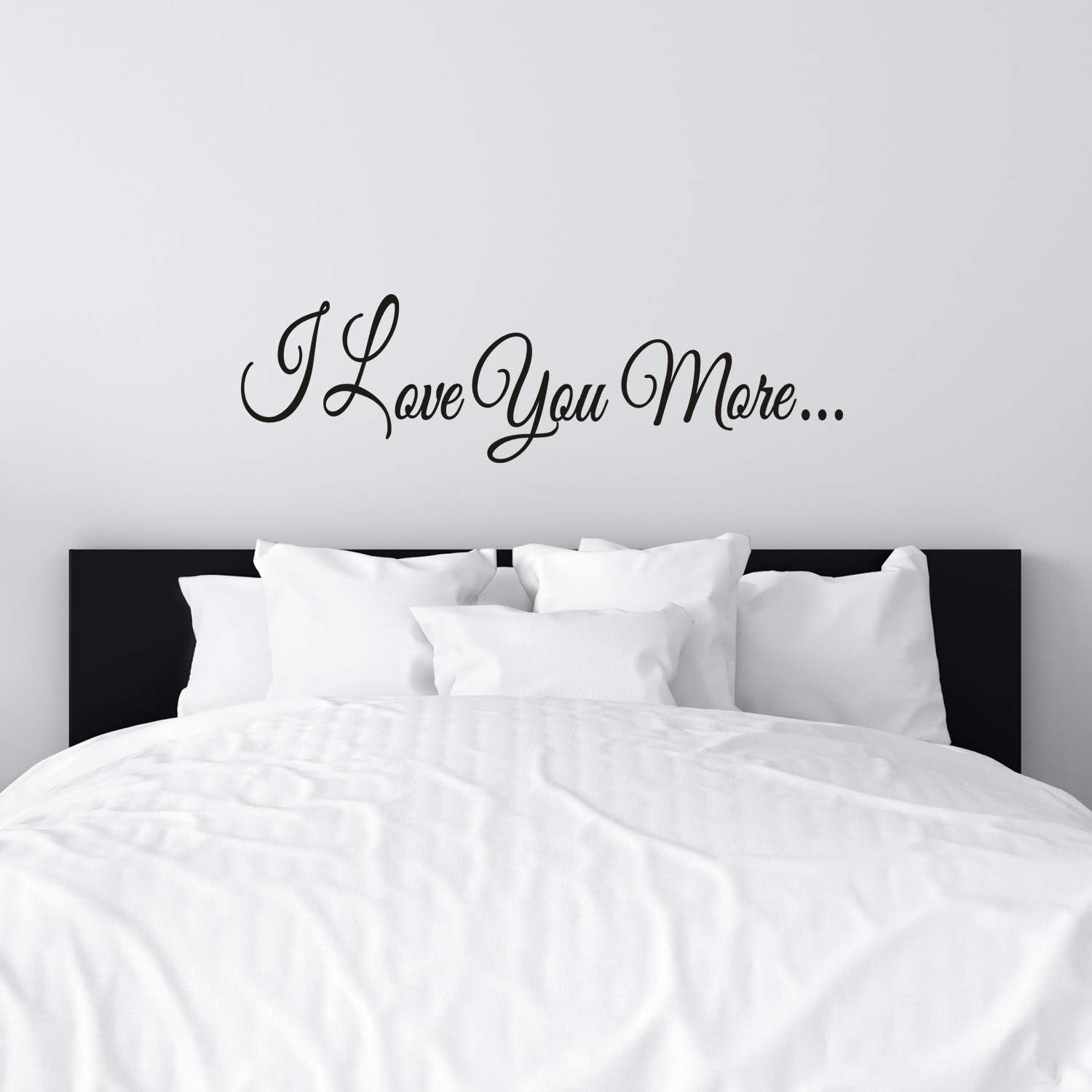 Wall Stickers, Wall Art Stickers for Bedrooms, (Easy to Install), Wall Decals Quotes Love Women Inspirational Bathroom Kitchen Couples Marriage Life Word Home Art Decor Vinyl I Love You More 35.7"X10"