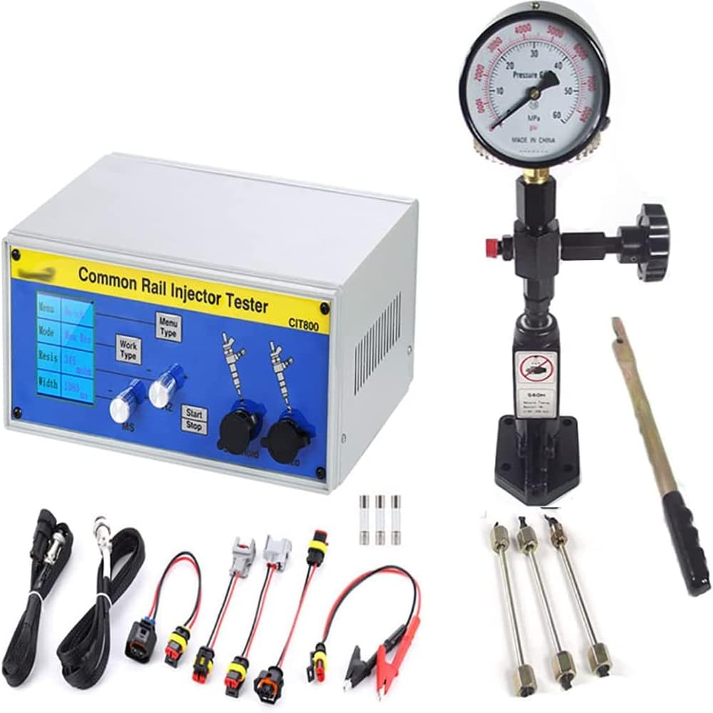 Diesel Common Rail Injector Tester, Diesel Injector Tester Compression Kit, CR-C Multi-Function Professional Diesel Nozzle Tester + S60H Fuel Injector Nozz