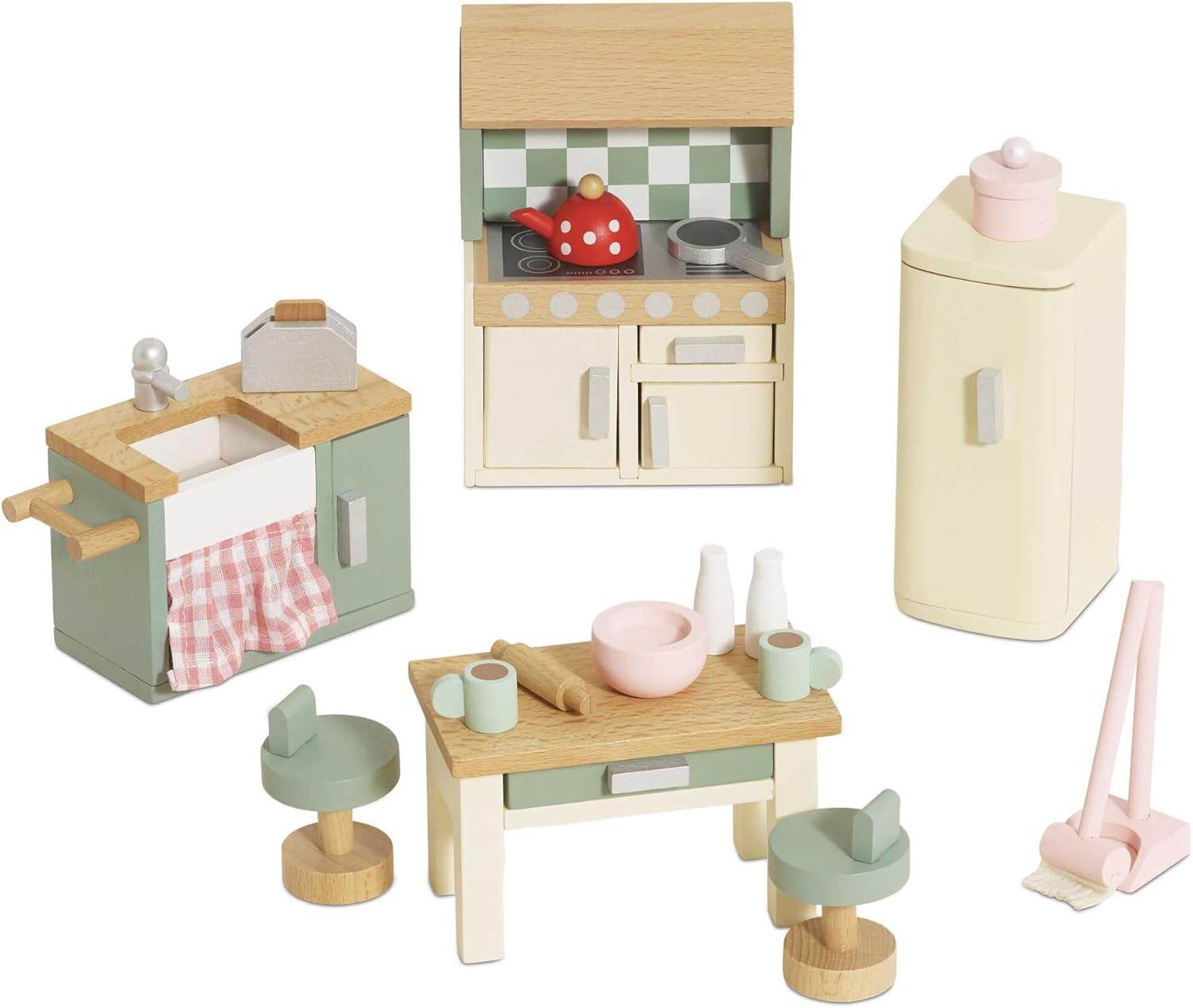Le Toy Van - Wooden Daisylane Kitchen Dolls House Accessories Age 3+ Play Set For Dolls Houses | Dolls House Furniture Sets - Suitable For Ages 3+
