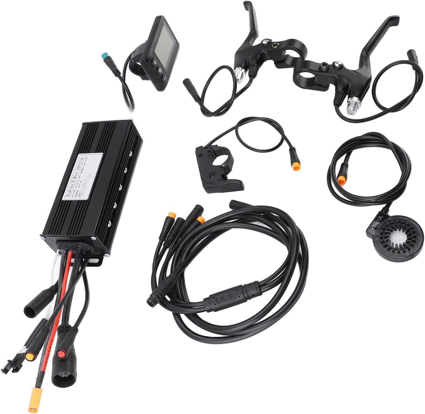 VBESTLIFE Electric Speed Controller Kit, Multifunction 30A Controller Instrument with S866 Display Brake Lever Thumb Shift Lever for 24V 36V 48V 1000W Motor,