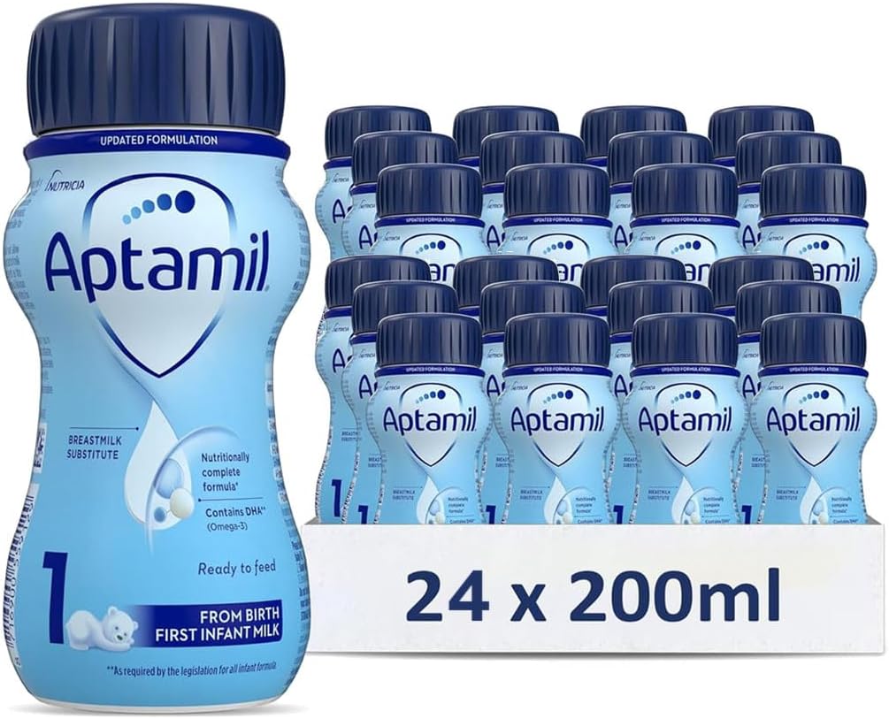 24 x 200ml Aptamil Breastmilk Substitute 1 First Infant Milk From Birth