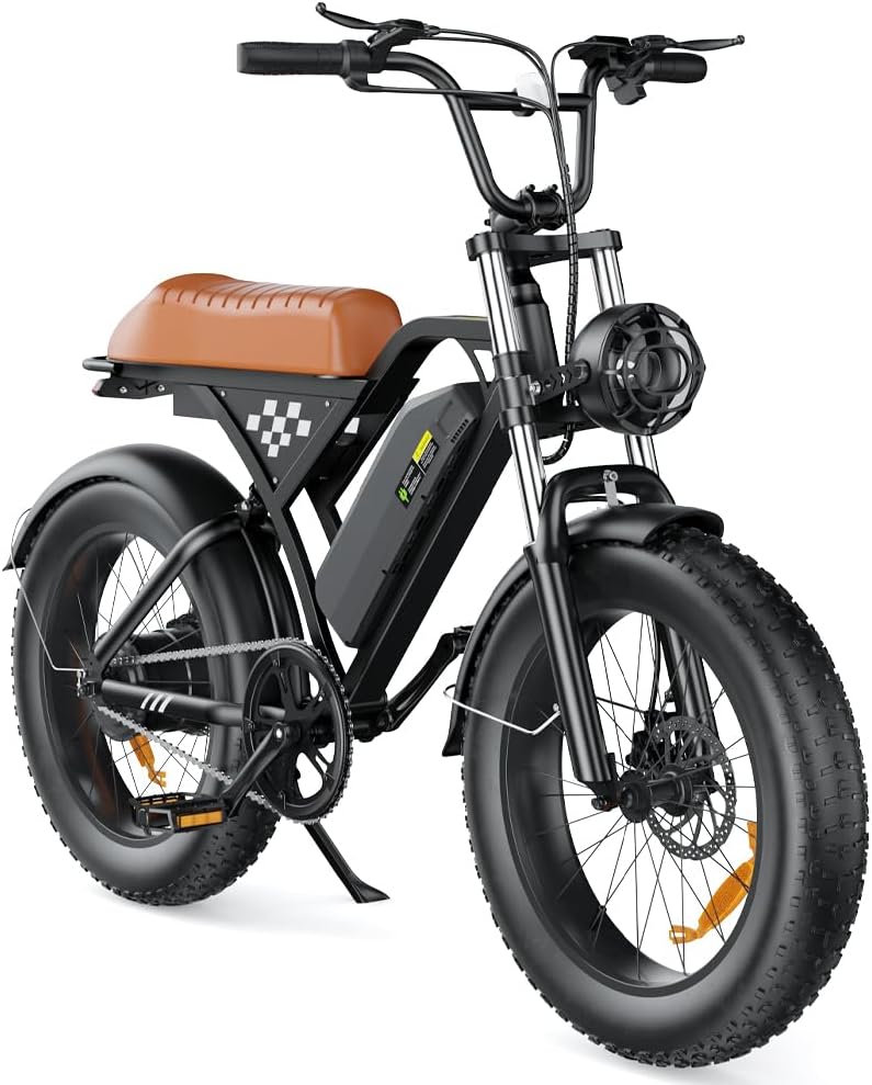 Electric Bike Adults 750/1500W Ebike 20/28MPH, 55-75 Miles Electric Motorcycle with 10.4/13AH Battery, 20" Fat Tire Electric Dirt Bike 7-Speed E-Bike Full Suspension, 𝗥/𝗟 𝗧𝘂𝗿𝗻 𝗛𝗲𝗮𝗱𝗹𝗶𝗴𝗵𝘁
