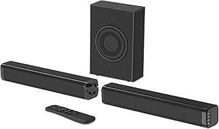 Sound Bars for TV with Subwoofer, 2.1ch Home Audio Speaker & 3D & 240W Deep Bass Subwoofer Bluetooth 2-in-1 Detachable TV Surround Sound Speaker System