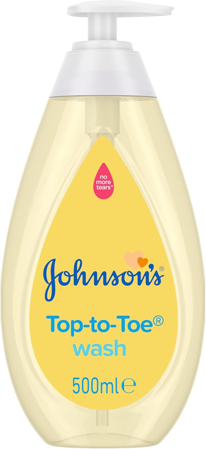 Johnson's Baby Top to Toe Wash (1 x 500 ml), Gentle & Mild Head to Toe Wash for Newborn Care, Newborn Essentials No More Tears, Suitable for Babies First Bath, Kids and Adults