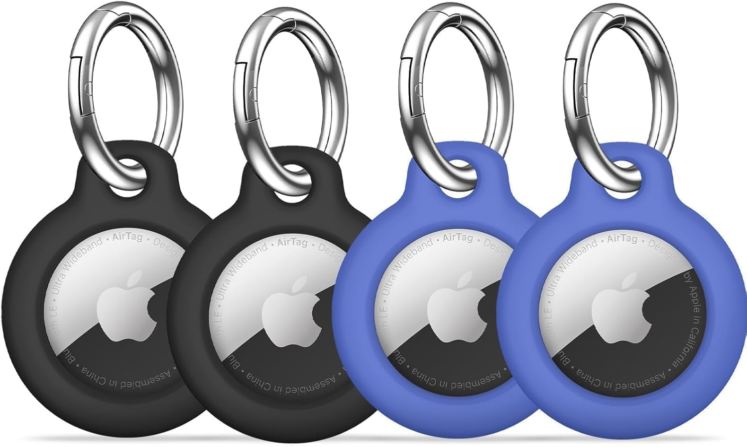 MOLOSLEEVE 【4 Pack】 MOLOSLEEVE Airtag Holder Air Tag Case with Keychain, Anti-Scratch Airtags Key Chain for Apple Air Tags, Airtag Accessories for GPS Item Finder Tracker, Multicolor
