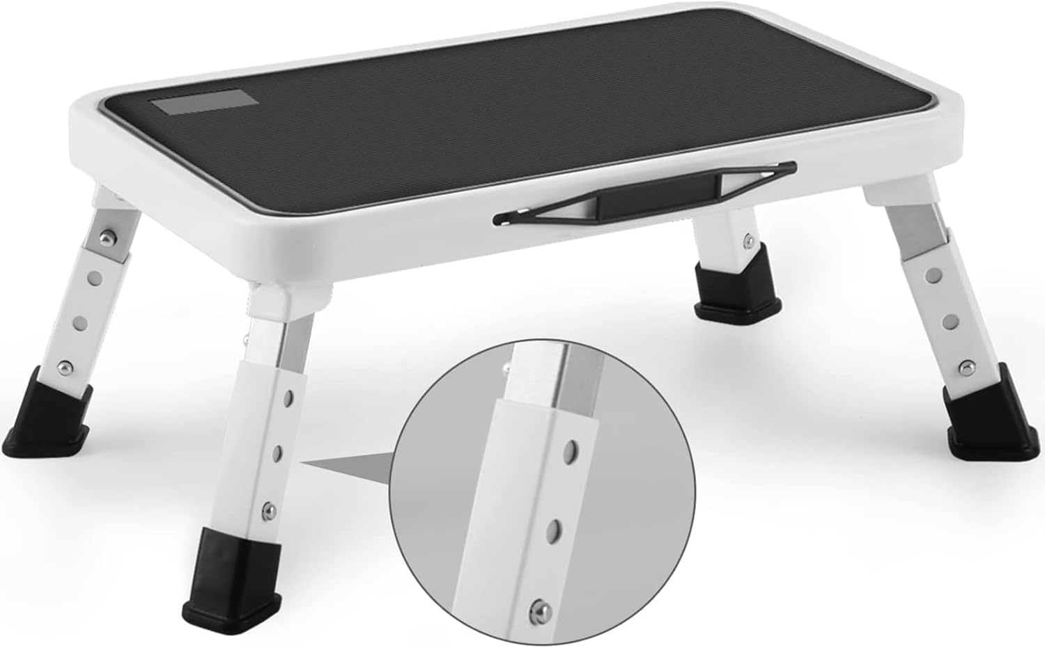 Folding Step Stool, Height-Adjustable Step Stool with Non-Slip Platform, Step Ladder for Adults or Kids in Kitchen, Home, 330 Lbs Capacity