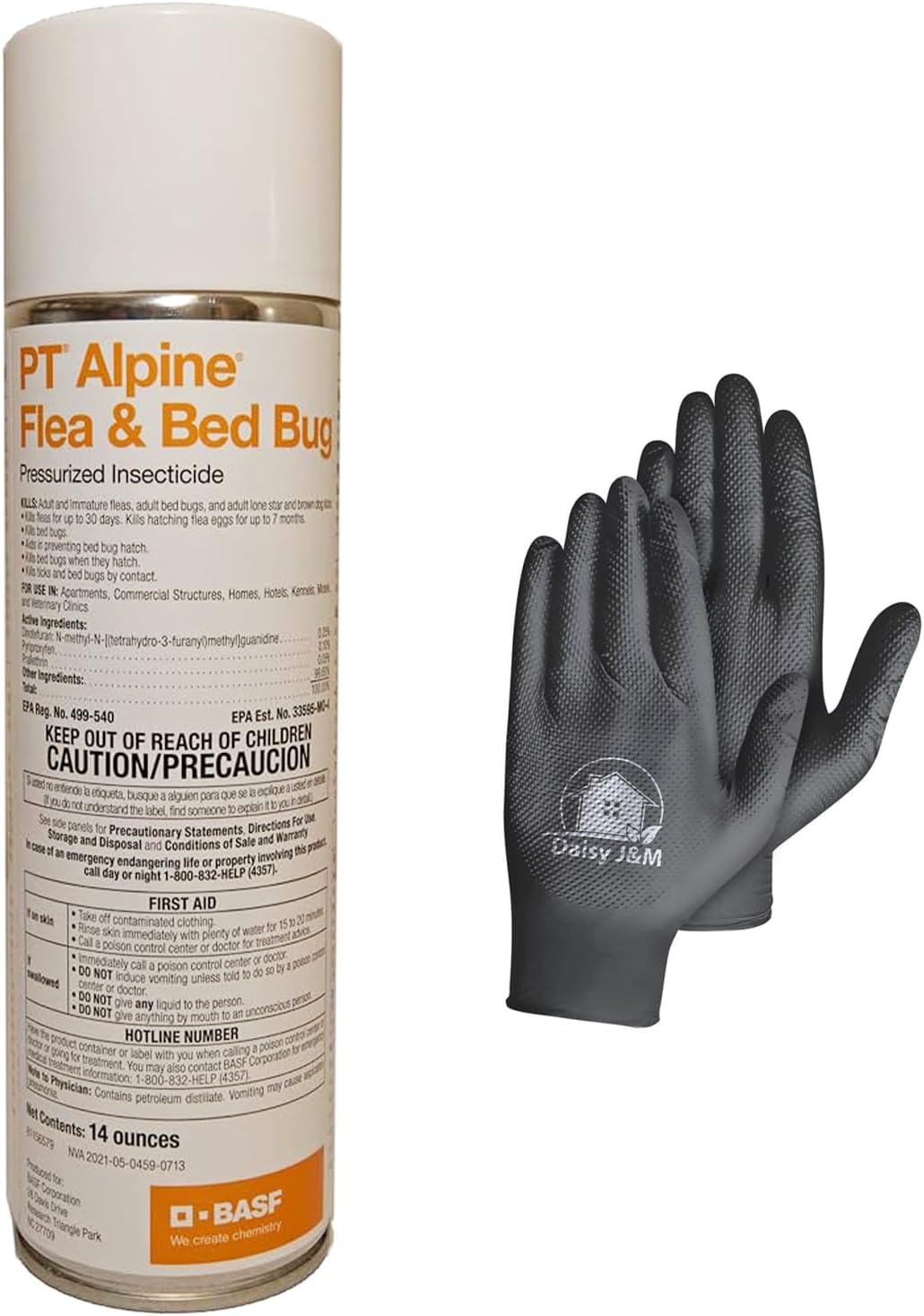 PT Alpine Flea & Bed Bug 14oz Aerosol + Disposable Gloves