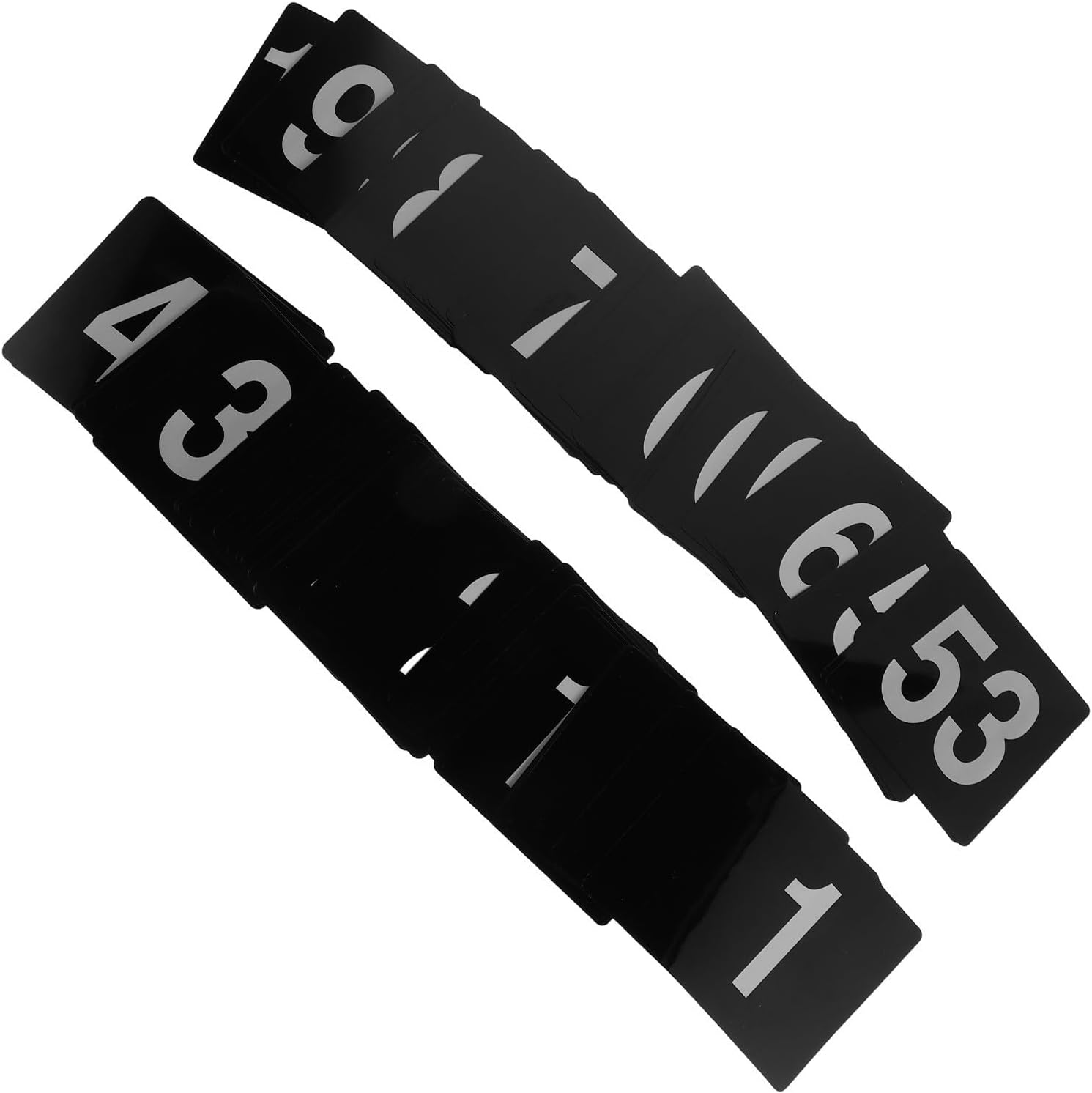 CLISPEED 100 Pcs Black Pvc Wedding Table Number Cards with Elegant Design and Sophisticated Look, Universal Compatibility, Easy to Clean Dining Table Signs for Parties and Beach Weddings