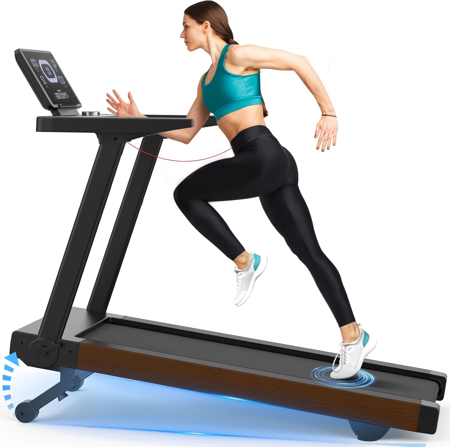 Cowmew Treadmills for Home, Foldable Treadmill with 20% Auto Incline, 20KM/H, 7HP, 180KG Capacity, Running Machine for Heavy People with LED Display, Speed Knob, Bluetooth Speakers, Fitness Apps