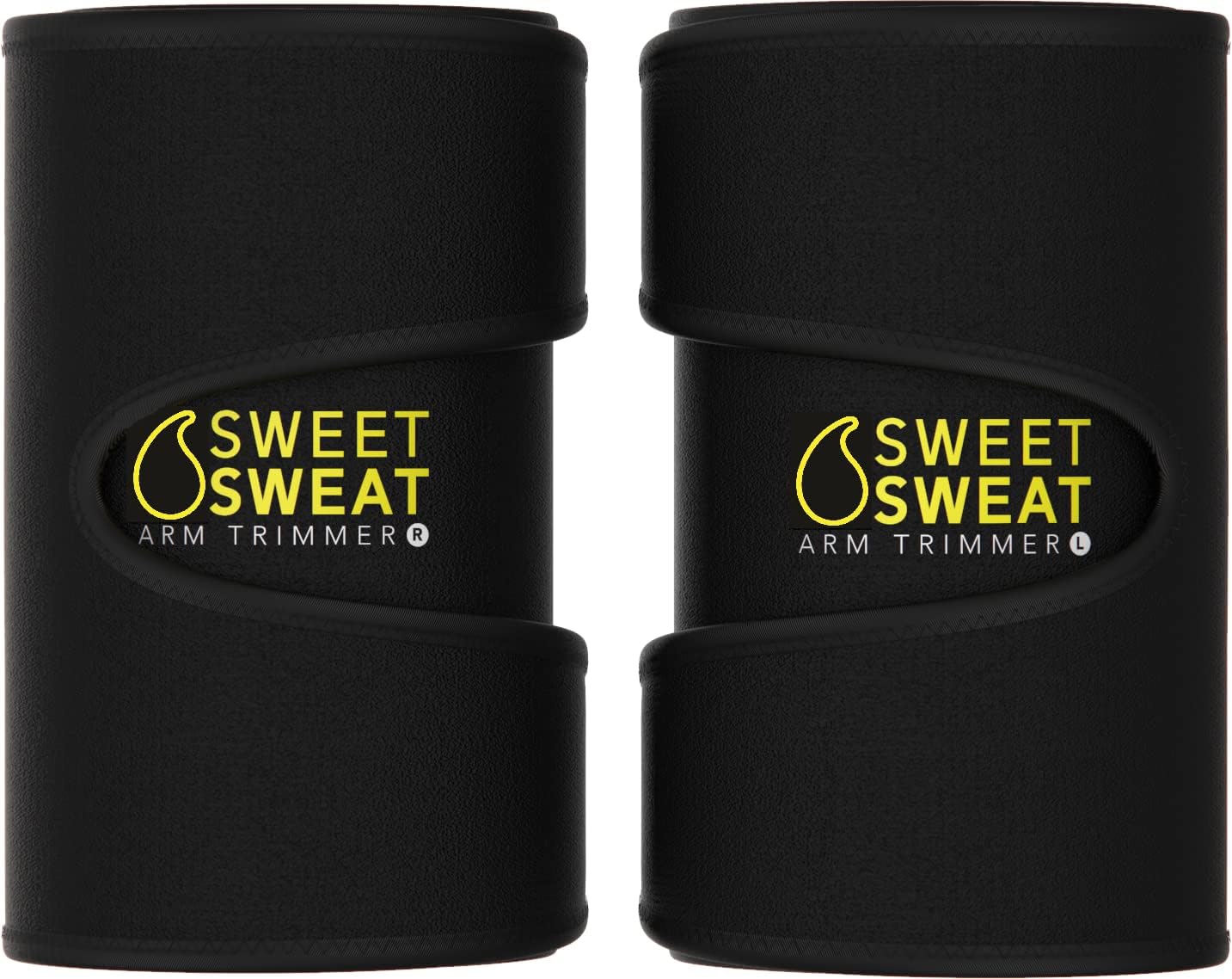 Sports Research Sweet Sweat Arm Trimmers for Men & Women | Increases Heat & Sweat to The Biceps | Includes Mesh Carrying Bag (Yellow, Medium)