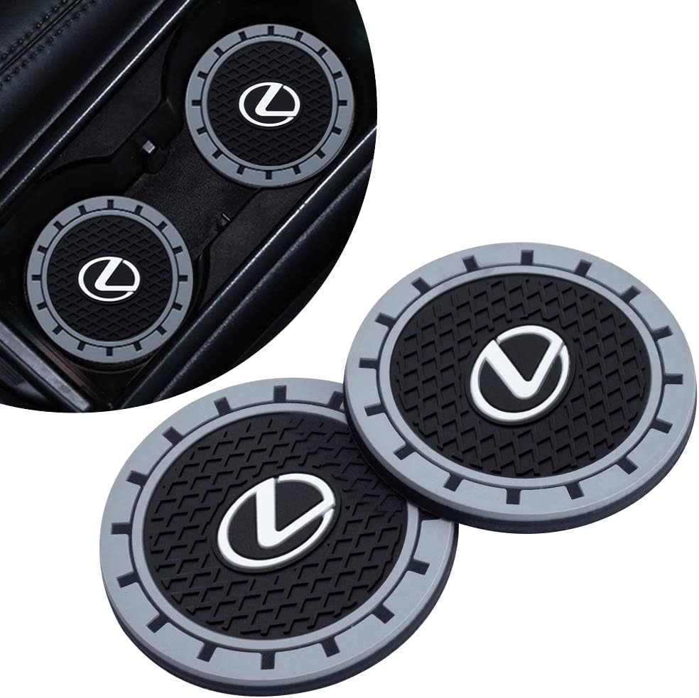 for Lexus Car Cup Holder Coaster, Auto Cup Holder Insert Coaster Compatible with Lexus RX ES GS LS NX RS GX LX RC LC RX350 is250 GX460, 2PCS