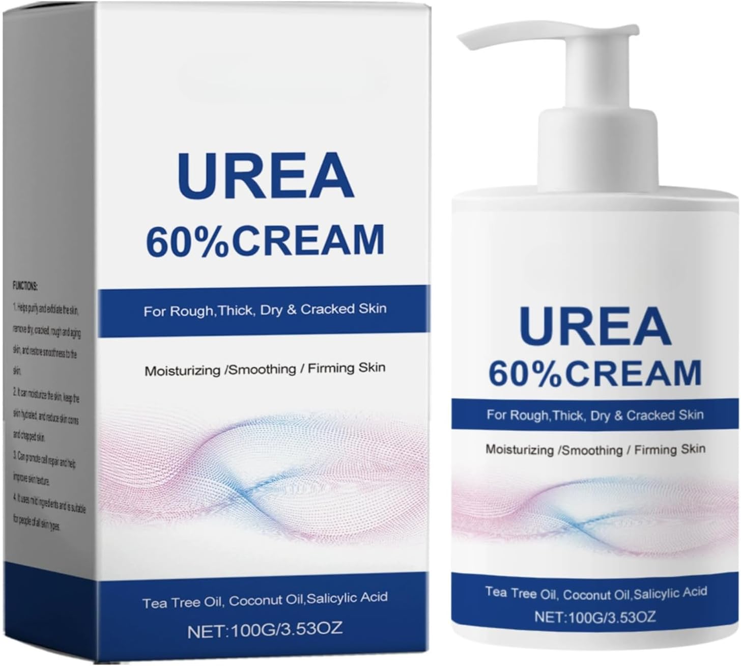 60% Urea Cream - 100g Urea Foot Cream For Cracked Heels And Dry Skin - Urea Cream 60 Percent For Feet And Hand - Maximum Strength Deep Moisturizing Cracked Heel Repair Cream For Foot And Body Care