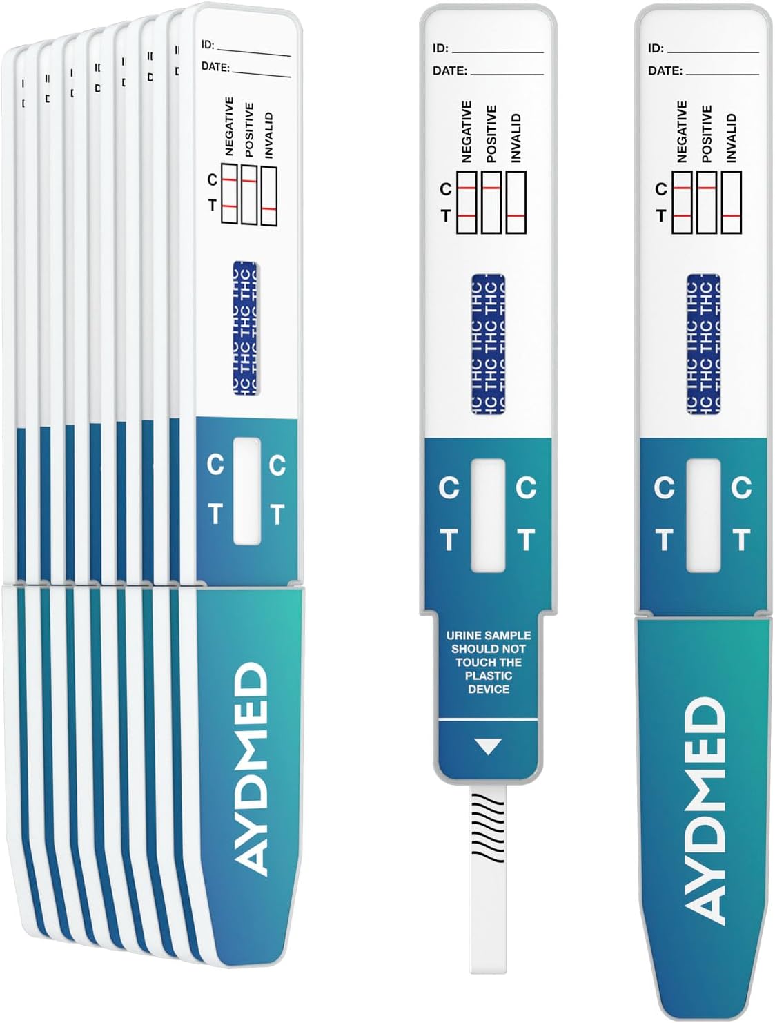 10 x AYDMED Cannabis Drug Tests | Drug Testing Kits for Self-Test Urine Screening of Cannabis Drug Use | Drug Tests for Marijuana, Weed, THC | 50ng/mL Sensitivity | 99% Accuracy | CE Certified