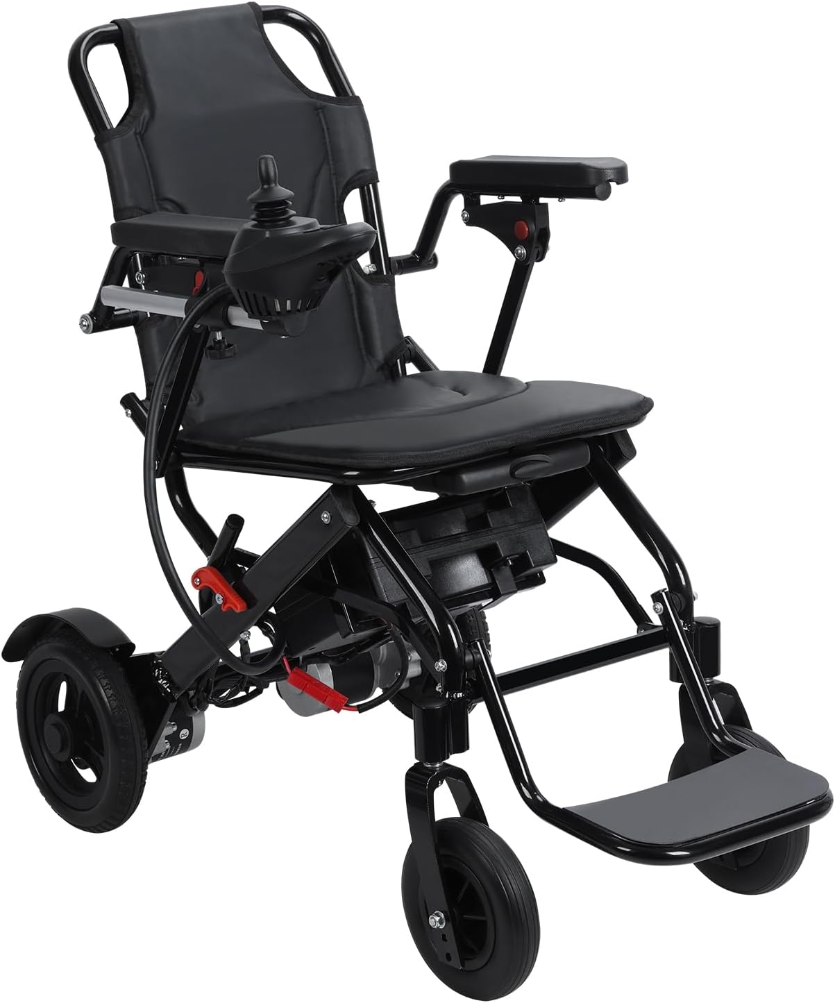 Awjaisca Electric Wheelchair for Adults, Lightweight Motorized Portable Wheelchair with 500W Motors, 12 Miles Range (UK Socket), Travel Mobility Aid, Load Capacity 100 kg, Black