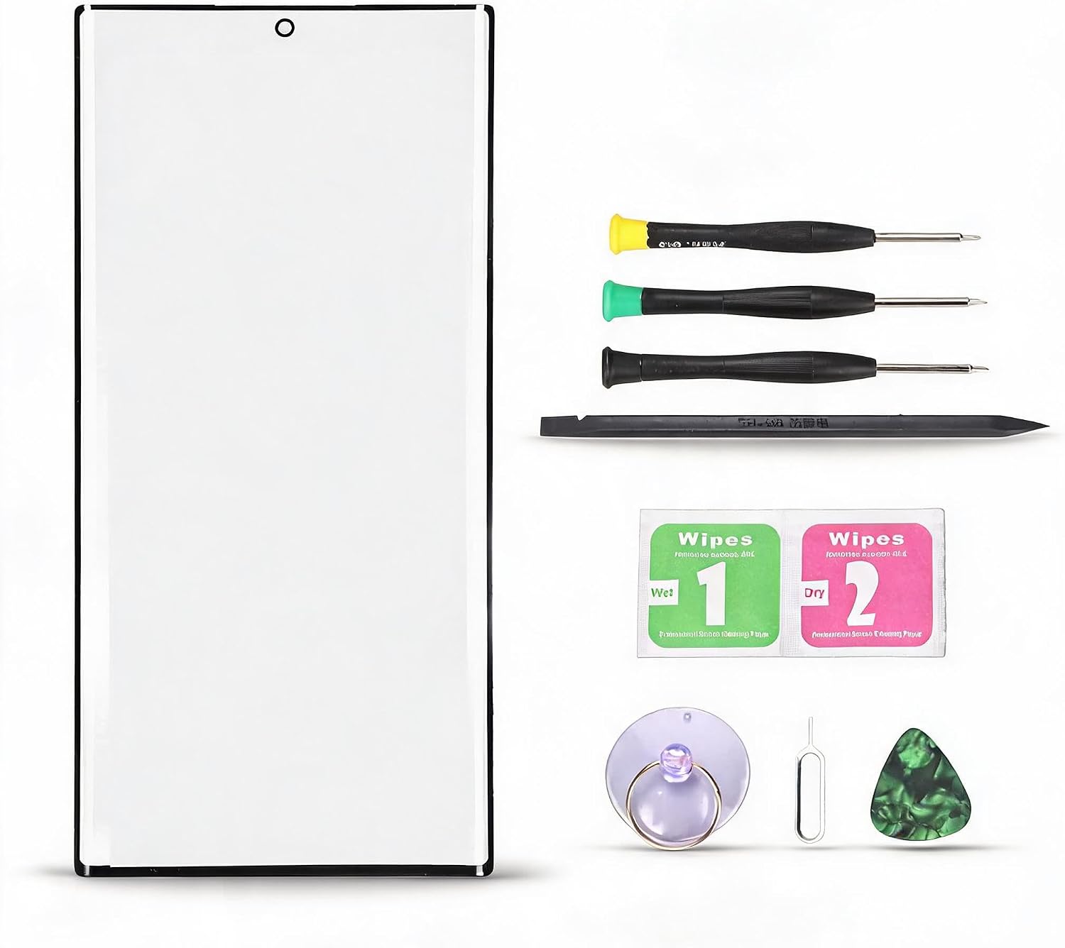 Front Outer Screen Glass Repair Kit for Galaxy S22 Ultra 5G S908, Screen Replacement with Tools, Cell Phone Front Lens Glass, Repair Glass Screen