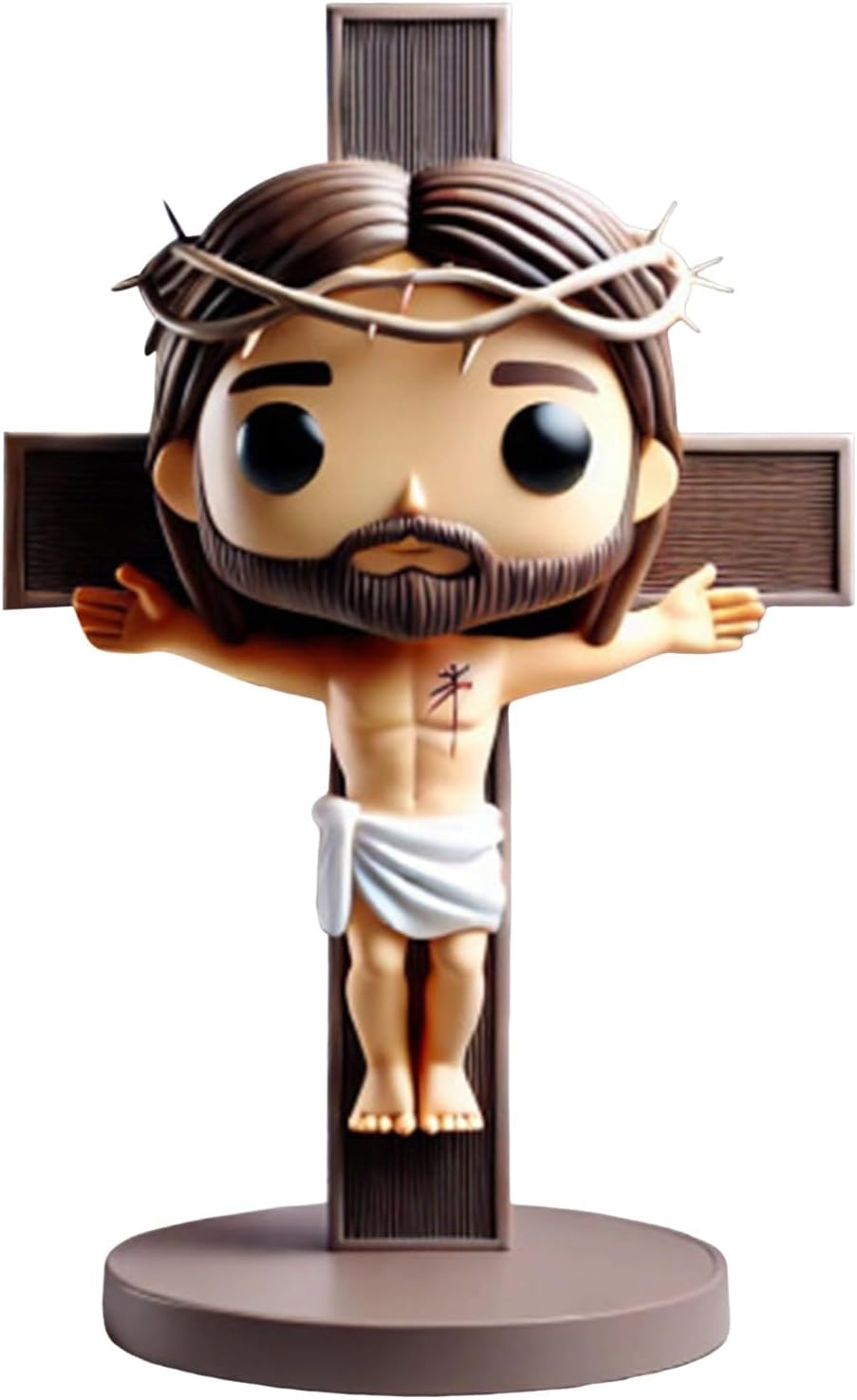 Sbyhbhyds Easter Tall Jesus Cross Figure,4Inch Jesus Ornament Church Decoration,Vinyl Figurine Christian Gift for Home Office,Movies Fans Collectors Display Model,Collectable Decorative Figurines (D)