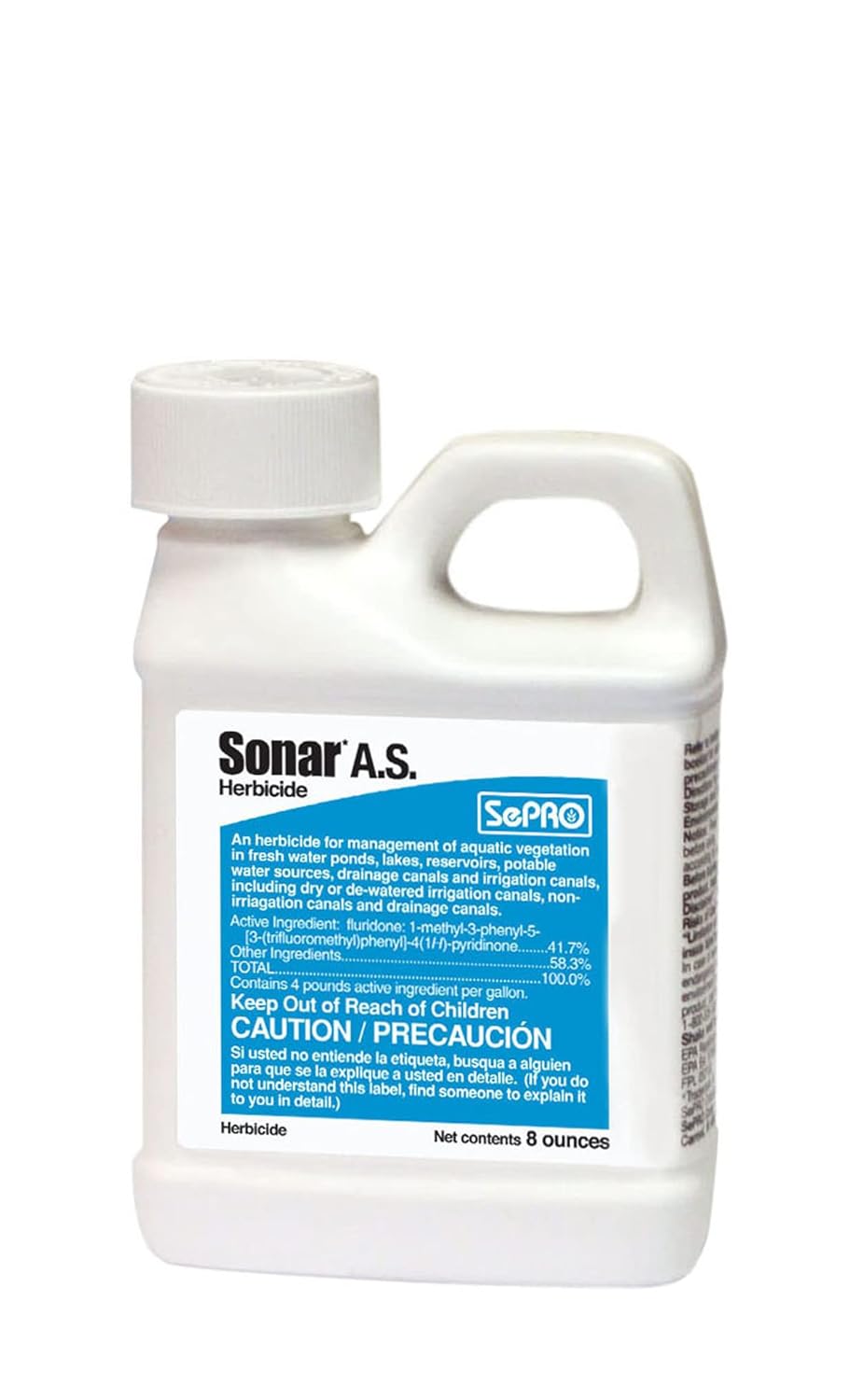 Sonar A.S. Liquid Aquatic Herbicide 8 oz Systemic Treatment for Duckweed, Watermeal, Hydrilla, and Invasive Pond Weeds, EPA Approved, Safe for Fish & Wildlife, Easy DIY Use for Small Ponds