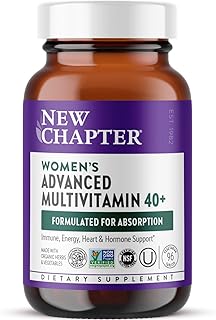 New Chapter Women's Multivitamin 40+ Advanced Formula for Heart, Hormone, Immune & Energy Support, Higher Levels of Whole-Food Fermented B Vitamins +D3, Made with Organic Non-GMO Ingredients, 96 Count