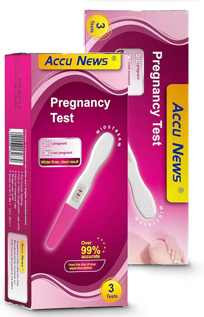 Pregnancy Test Midstream hCG Pregnancy Test Strips Kit, Early Home Detection, Rapid & Easy, Clear Result, Over 99% Accuracy, Individually Wrapped (3 Tests)