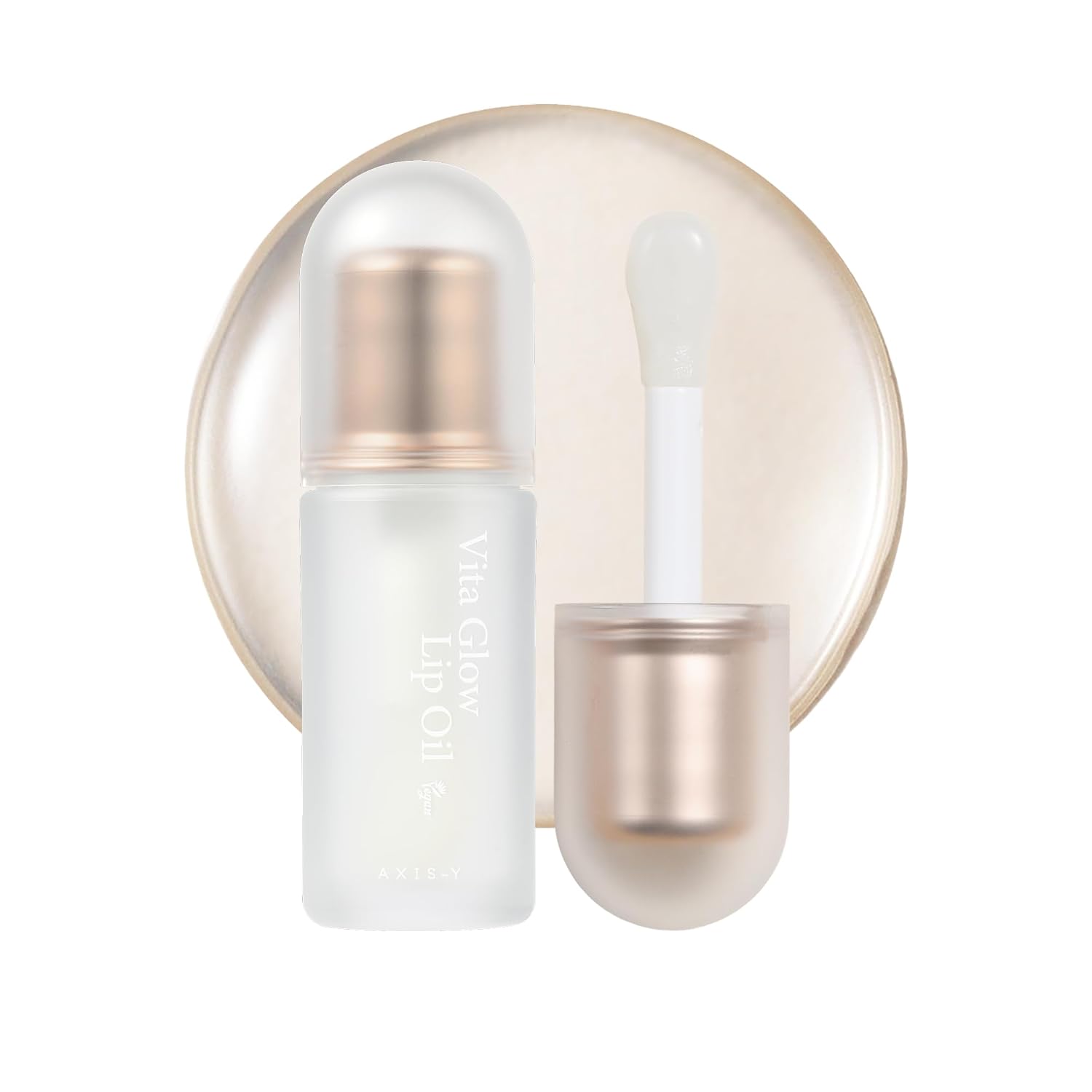AXIS-Y Vita Glow Lip Oil - Nourishing Tinted Lip Gloss with Vitamin E & Ceramide - Long-Lasting Non-Sticky Formula for Dry Lips - Vegan K-Beauty Lip Treatment - 0.13 fl. oz. (Dreamy Olive)