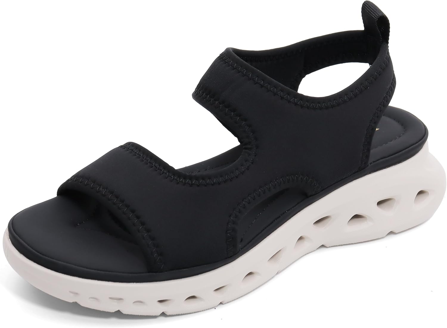 UBFEN Womens Sport Sandals with Elastic Ankle Strap - Comfortable Walking Casual Open Toe Summer Wedge Sandals