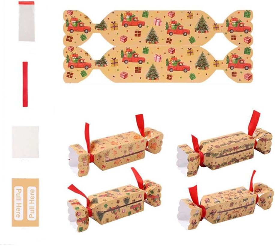 4PCS Christmas Money Box for Cash Gift Pull,DIY Candy Christmas Money Holders for Cash,Funny Surprise Box Money Gift Box for Kids Adults with 40 Transparent Bags,Fun Ways to Give Cash Gifts