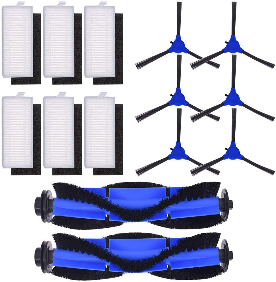 Neutop Replacement Parts Compatible with eufy RoboVac 11S, 15T, 30, 30C, 15C, 12, 25C, 35C, Robot Vacuums Accessories with 2 Main Rolling Brush Rollers 6 Filters Sets 6 Side Brushes.