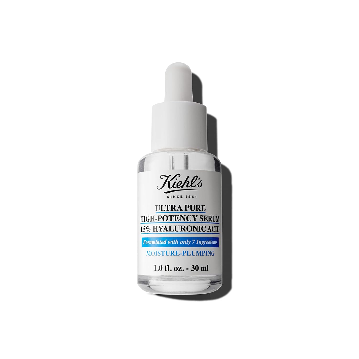 Kiehl's Ultra Pure High-Potency 1.5% Hyaluronic Acid Serum, Concentrated Face Serum for Dry Skin, Instantly Boosts Hydration, Plumps Skin, All Skin Types, Fragrance-free - 1 fl oz