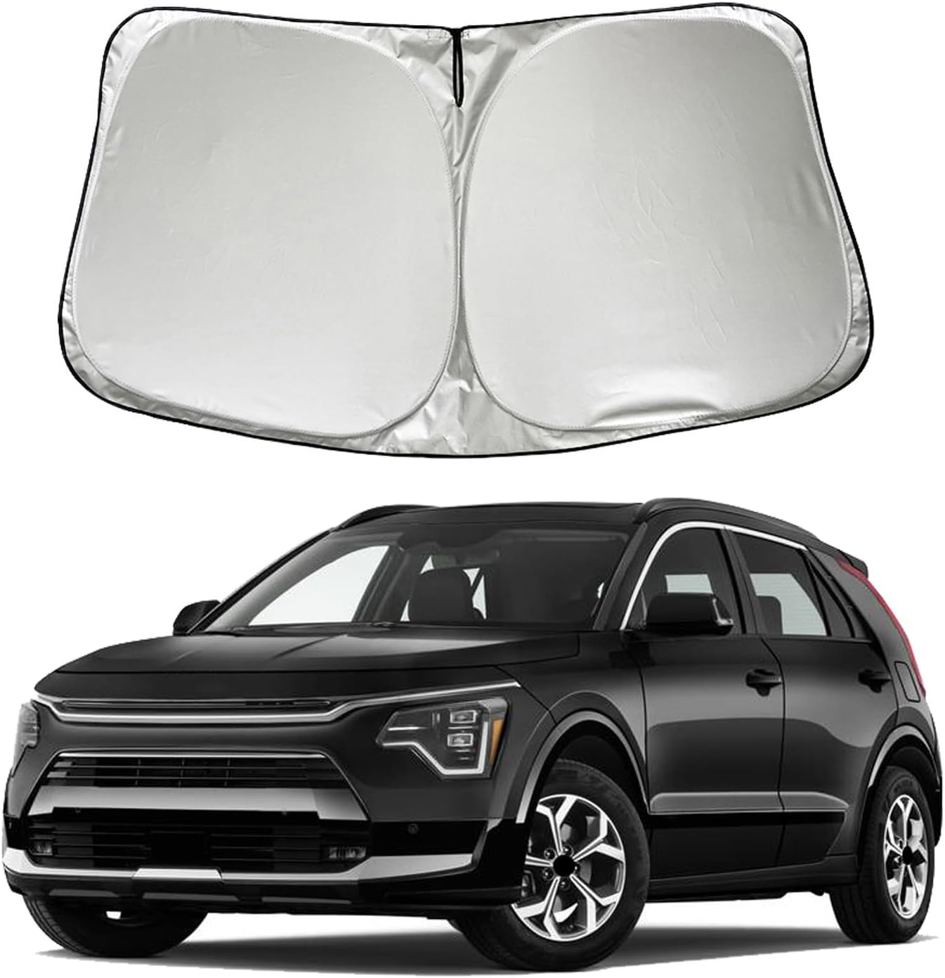 Car Windshield Sun Shade Sunshade Compatible with Kia NIRO 2026 2025 2024 2023 2022-2017 Hybrid EV Accessories, Foldable Car Front Window Sun Shield Visor