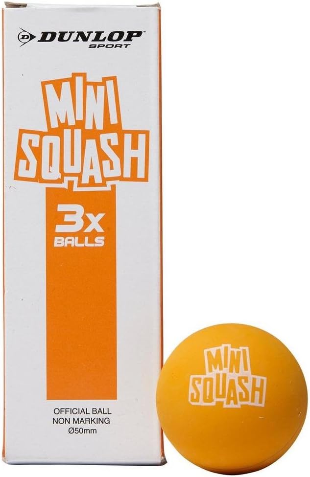 Dunlop Squash Balls Mini Play, Kids Age 7-10 (3 Balls)