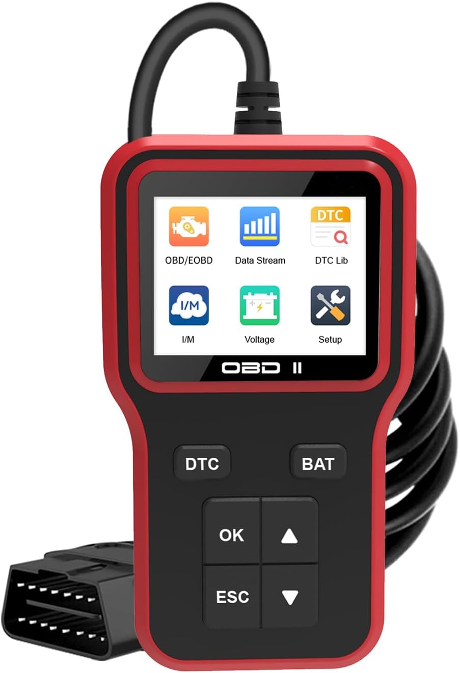 OBD2 Scanner Car OBD II Code Reader with Upgrade Battery checker Fault Code Reader Scanner Engine Light Diagnostic Scan Tool for All OBD II Protocol Vehicles Since 1996