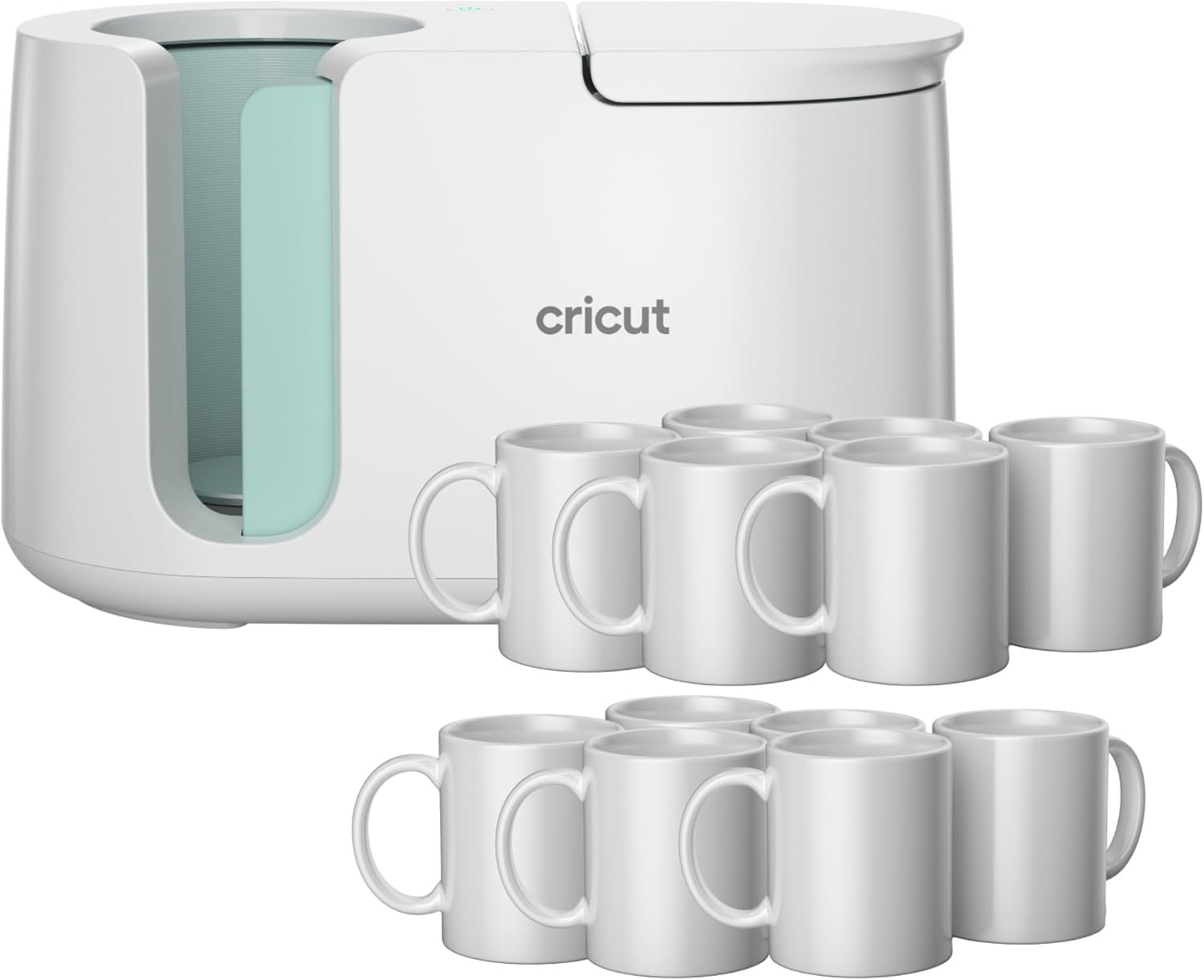 Cricut Mug Press + 12 Blank Mugs (12oz Each)