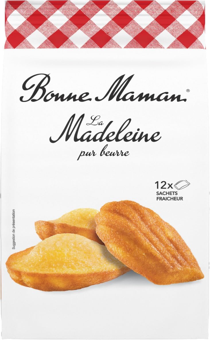 Bonne Maman - Original Pure Butter French Madeleines - Madeleines Pur-Beurre - 12 Pieces wrapped in individual bags - 300g