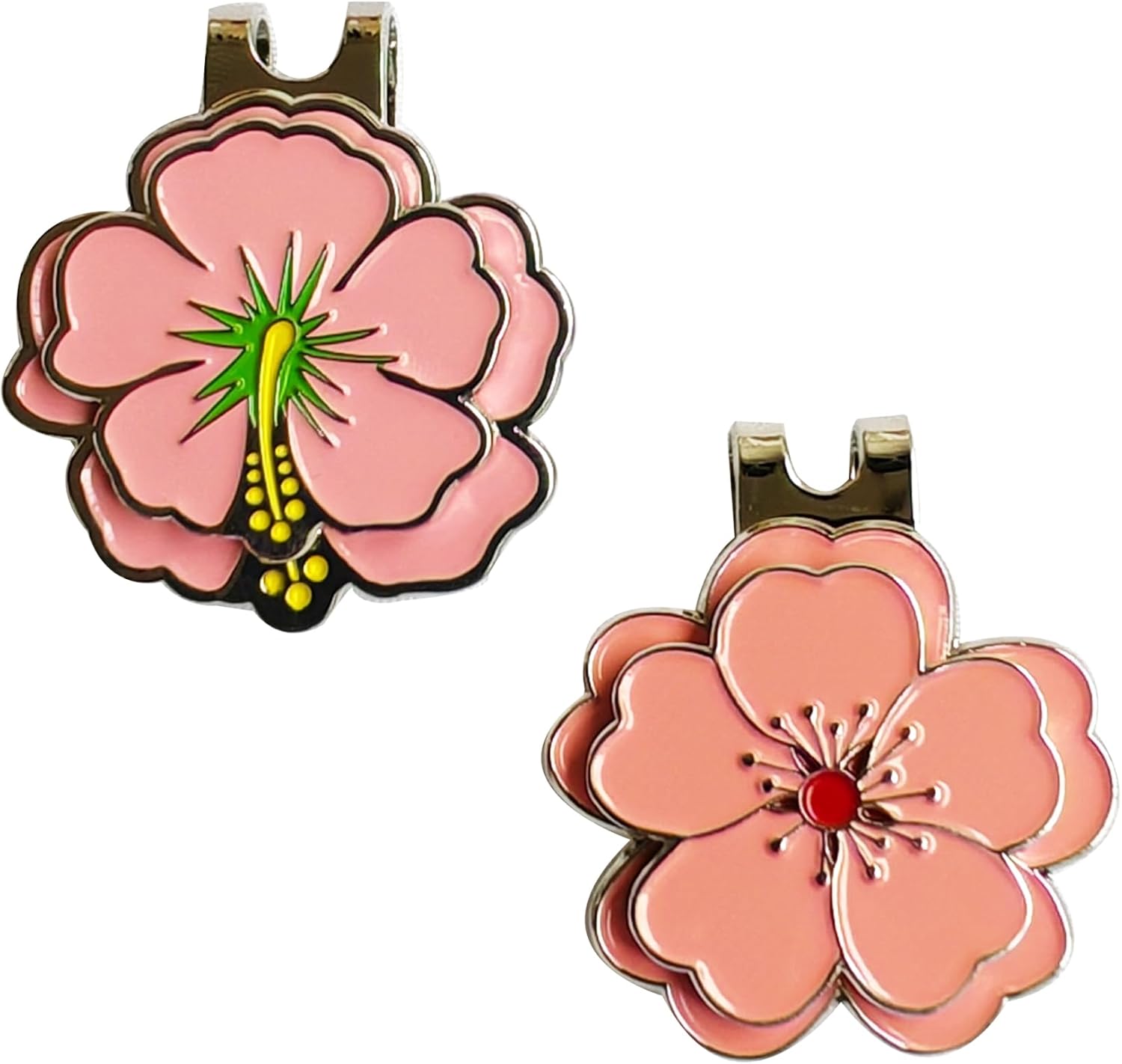 Eshan Novelty Flower Magnetic Golf Ball Markers and Golf Hat Clip Sets Flower Shape Clips Ball Markers Golf Bag Accessories Court Gift for Men Women Golfer