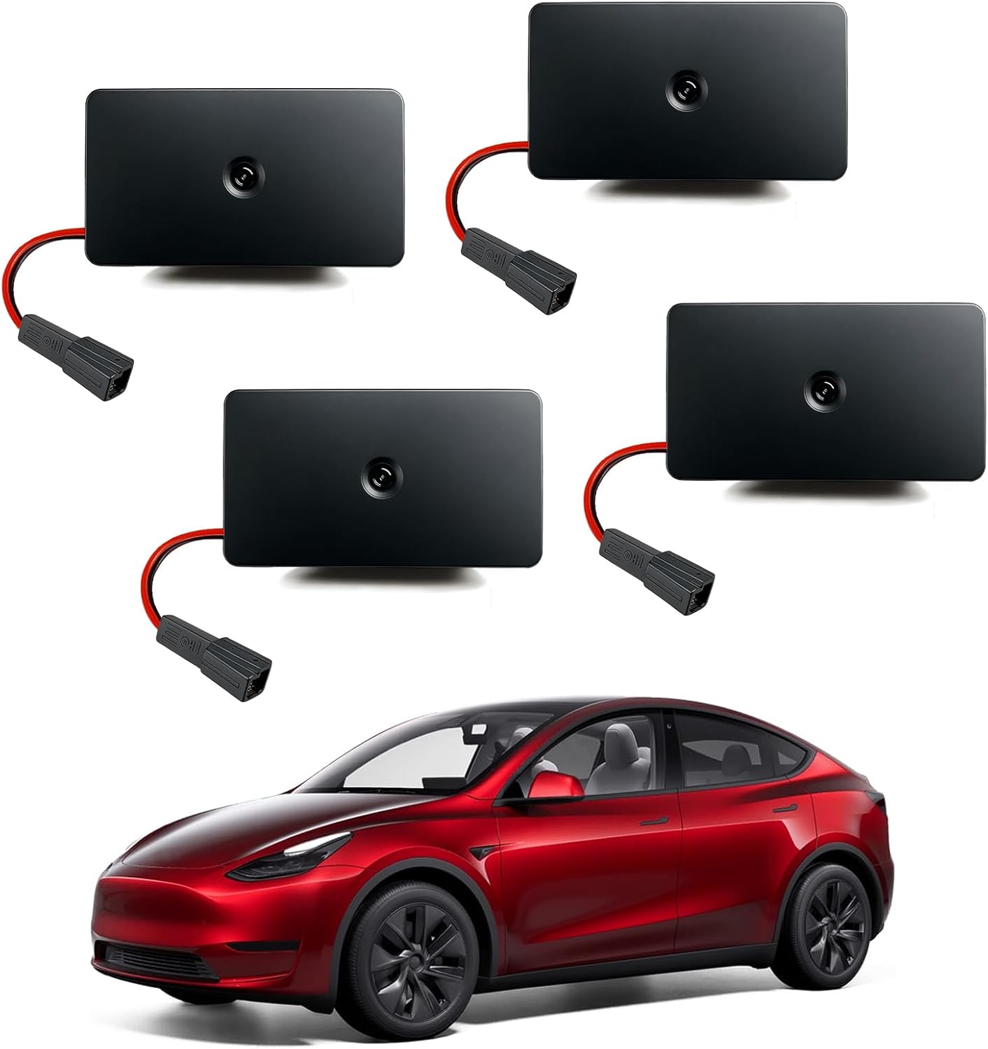 Car Door Lights Logo Projector Compatible with Tesla Accessories for Model Y 3 X S, 2025 Upgraded OEM Style Puddle Lights, Ultra-Bright HD Car Welcome Light No Fade 3D Laser Ghost Shadow Light(4 Pack)