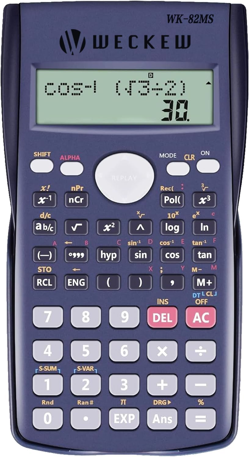 Scientific Calculator, Engineering Scientific Calculator with 240 Function 2-Line LCD Display - Suitable for School Students, Teachers and Business Use (Navy blue)