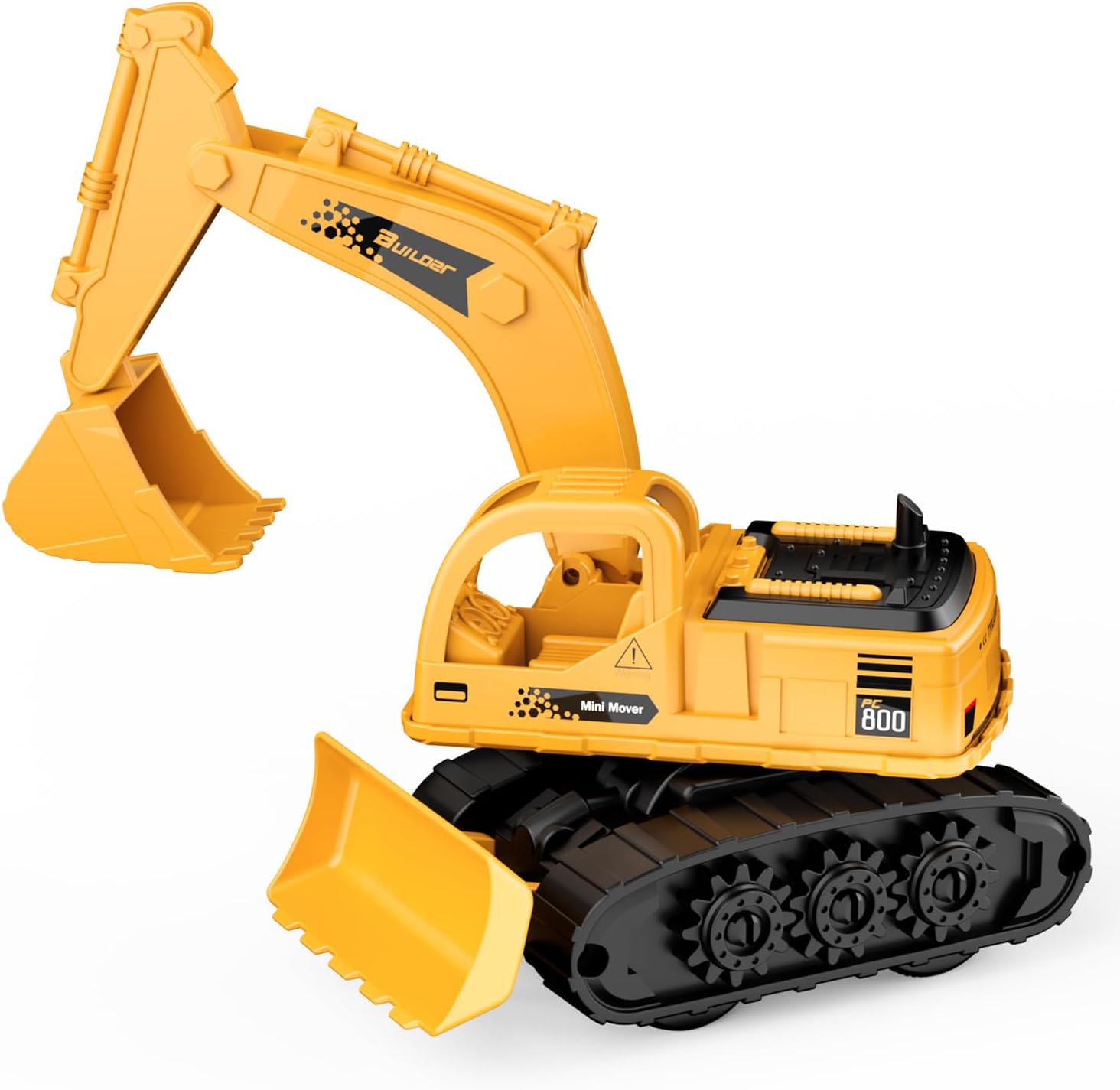 GizmoVine Kids Digger Toy, Construction Model Excavator, 2 in 1 Friction Tractor with Bulldozer, Mini Vehicles Car for Boys Age 2+ Year Olds, Engineering Crane Loader Children Gift, Yellow