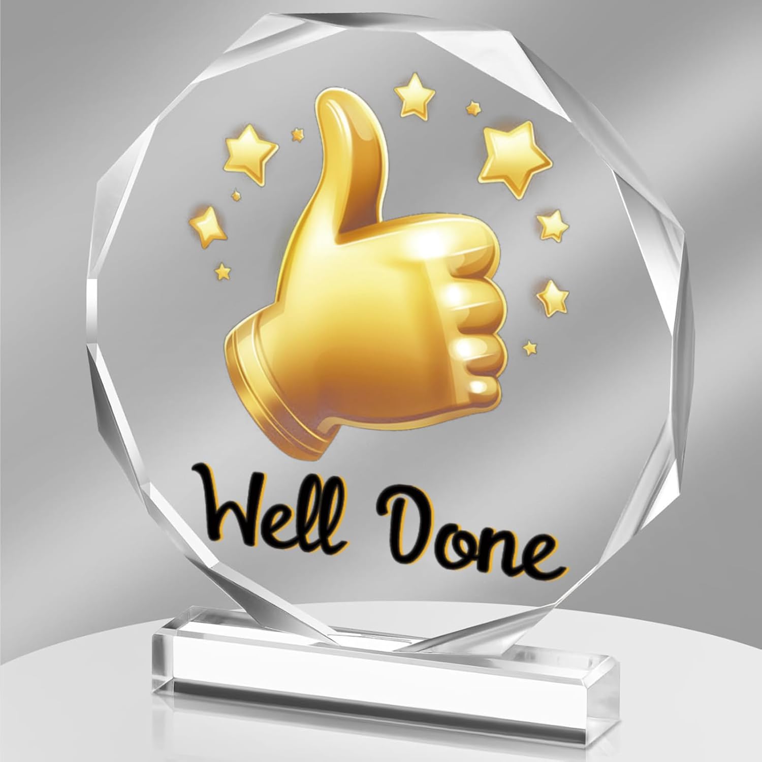 Donrime Well Done Trophy- Acrylic Sports Trophy Award Sports Day Match Gift Game Prize for Sports Meeting, Academic Competitions, Party Gifts, Kids Adults 4.72 x 4.72 Inch