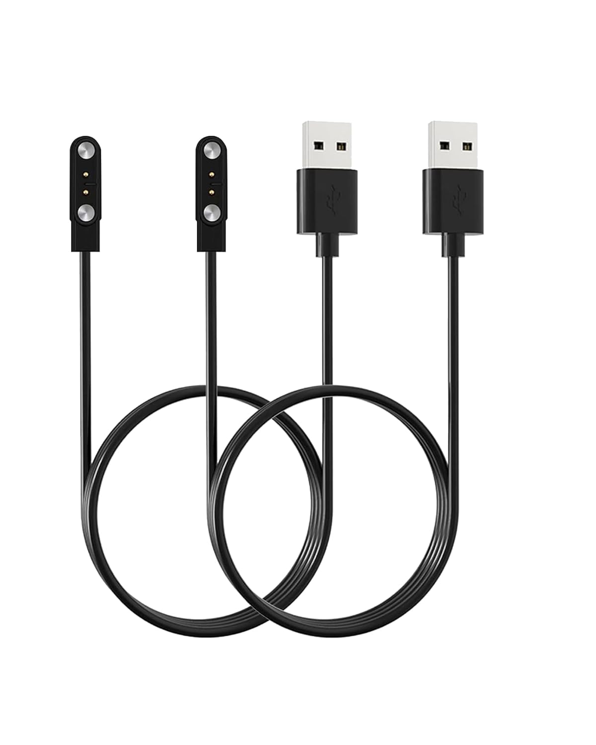 [2-Pack] for Fempoin T31 Multi Sport Smartwatch Magnetic USB Charging Cable, 2 Pin Cord Charger for Smart Watch.