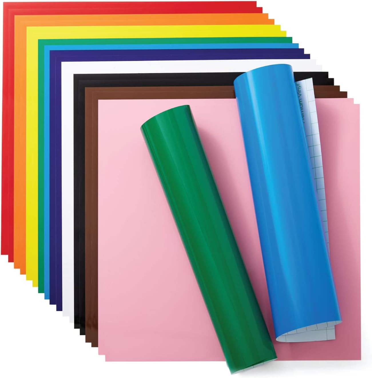 Cricut Vinyl Permanent - Rainbow Sampler, 12x12 Vinyl Sheets, Create Long-Lasting DIY Projects, Durable Adhesive Vinyl for Cricut Machines, (Pack of 20 with 10 Colors)