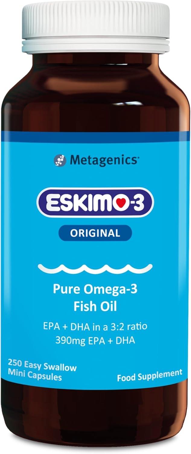 Eskimo-3 Fish Oil by Metagenics - Source of Omega-3 and Essential Fatty Acids EPA & DHA - 250 Mini Capsules