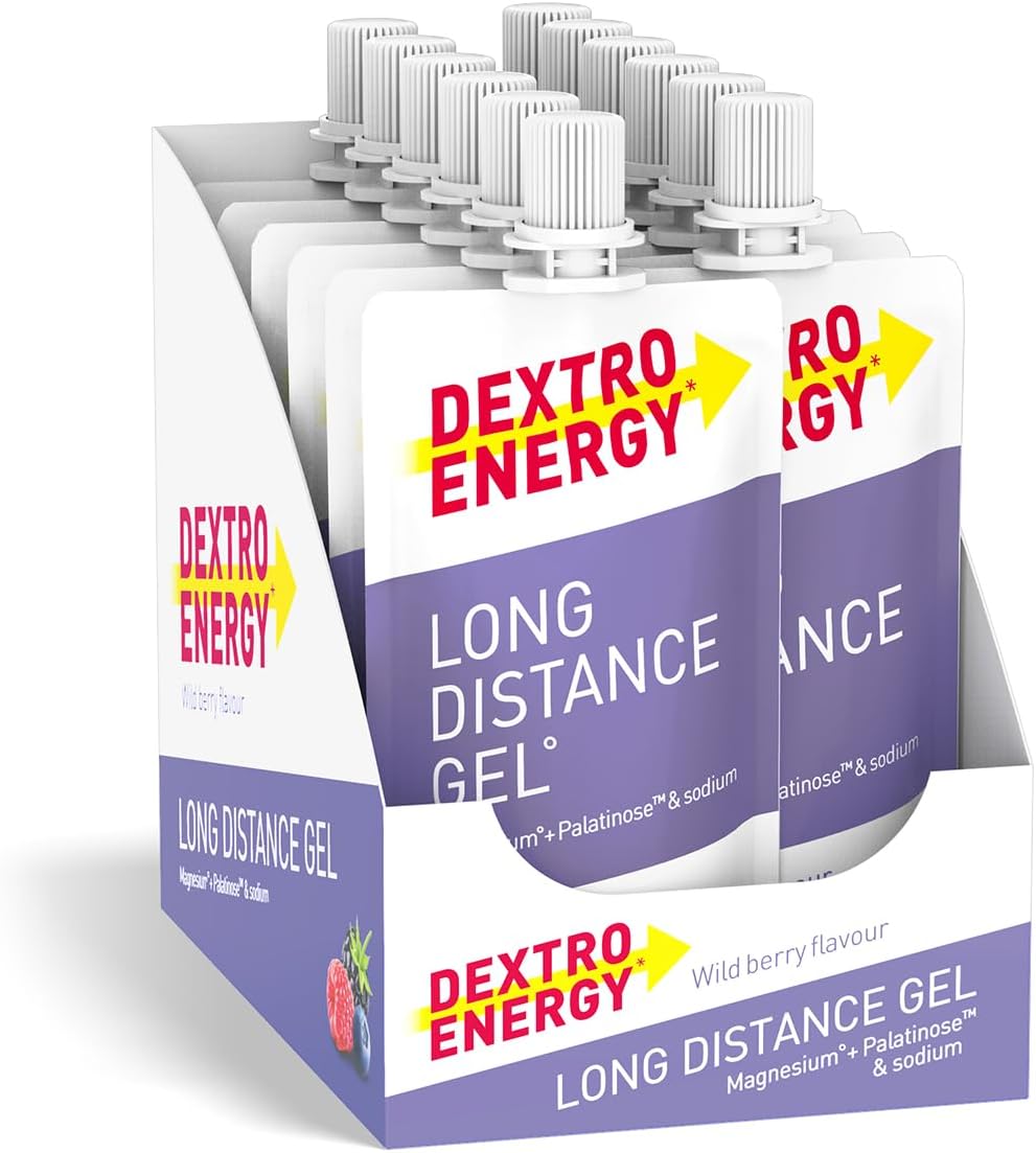 Dextro Energy Long Distance Gel Wild Berry | Fast and Long-Lasting Energy Supply | Developed for Intensive, Long Endurance Exercise | Easy to Consume Continuous Carbohydrates | Pack of 12
