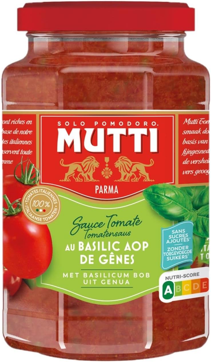 Mutti Pasta Sauce Rossoro Tomato With Genovese Basil Pdo, 400 g (Pack of 6)