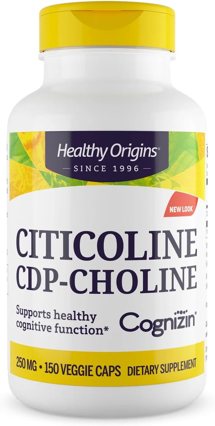 Healthy Origins Cognizin (Citicoline), 250 mg - Brain Supplement for Memory with Citicoline CDP Choline - Non-GMO, Vegan & Gluten-Free Supplement - 150 Veggie Capsules