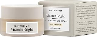 Naturium Vitamin Bright Illuminating Eye Cream, Under Eye Repair Cream for Dark Circles, with Vitamin K, Phyto-Complex, & Mineral Pigments, Light/Medium, 0.5 oz